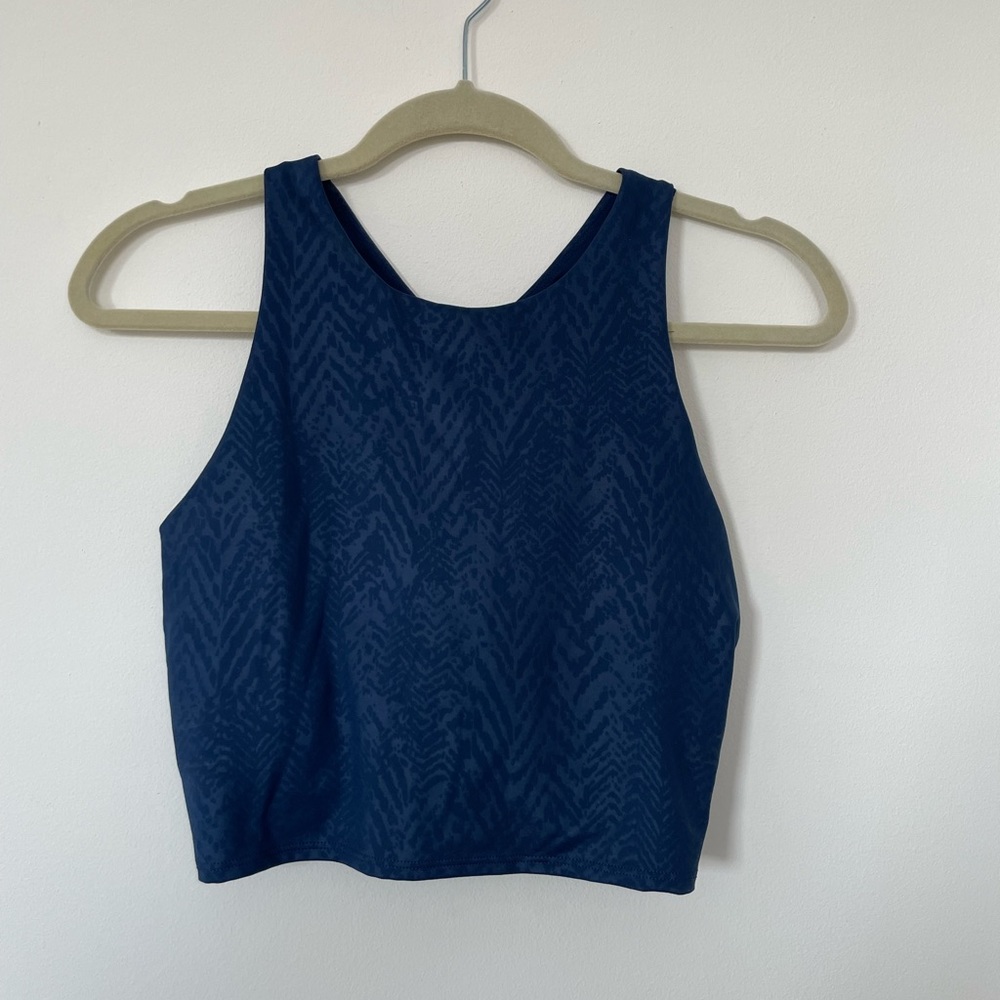 Athleta cobalt blue racer back crop top